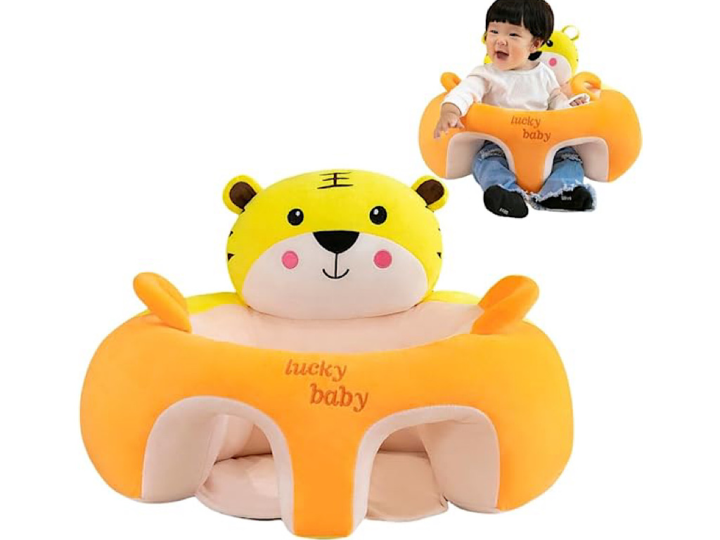 مبل آموزشی و مخملی نوزادی طرح ببر زرد و نارنجی