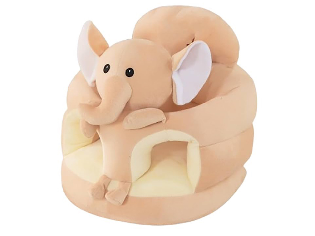 مبل آموزشی و مخملی نوزادی طرح فیل کرم رنگ
