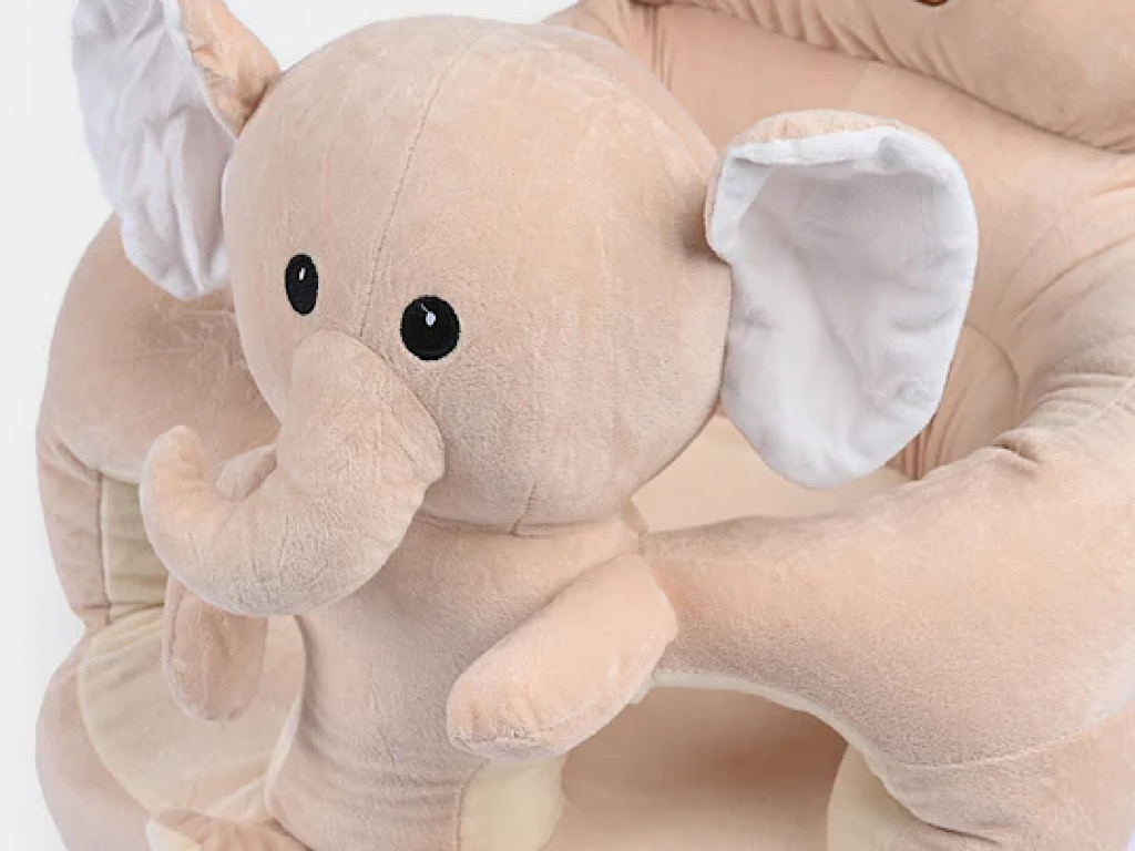 مبل آموزشی و مخملی نوزادی طرح فیل کرم رنگ