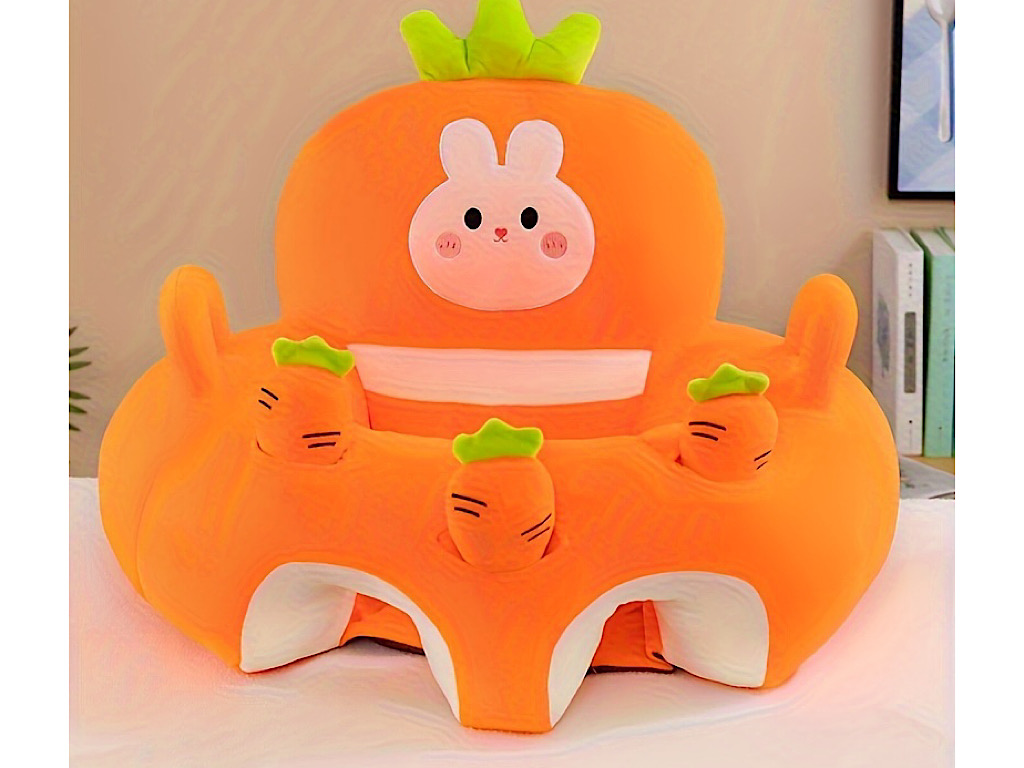 مبل آموزشی و مخملی نوزادی طرح هویج نارنجی رنگ