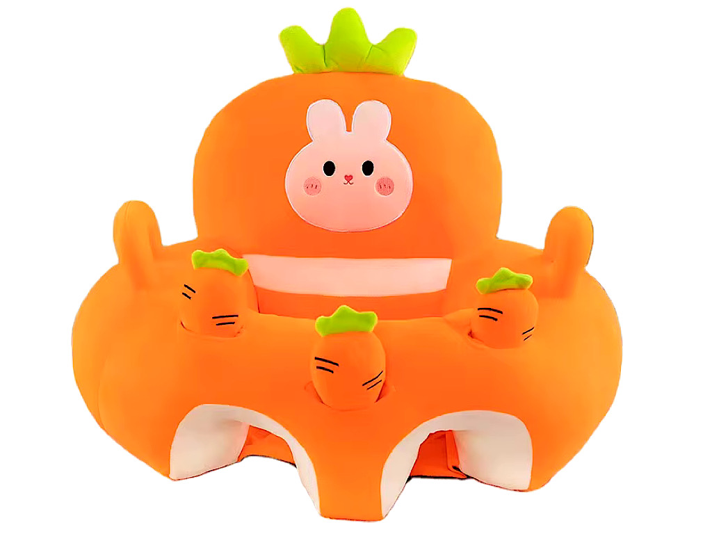 مبل آموزشی و مخملی نوزادی طرح هویج نارنجی رنگ