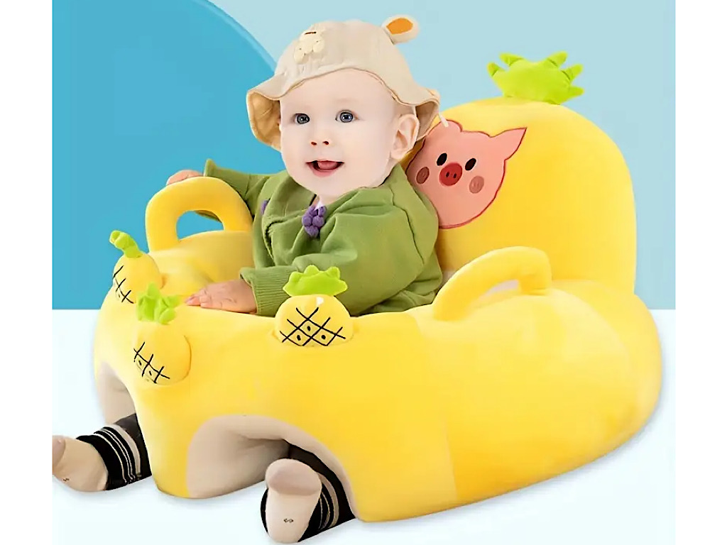 مبل آموزشی و مخملی نوزادی طرح آناناس زرد رنگ