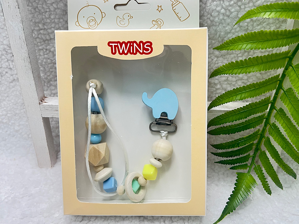 بند پستانک چوبی نوزادی  TWINS