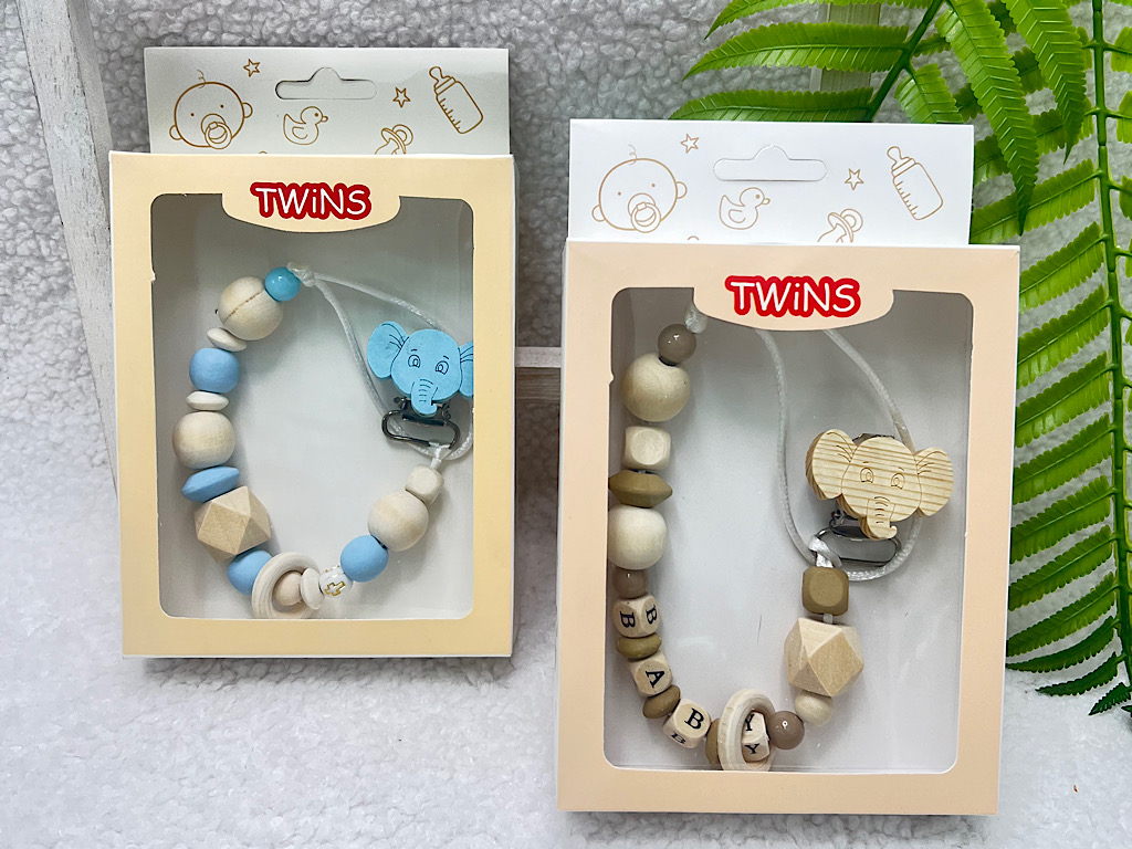 بند پستانک چوبی نوزادی  TWINS