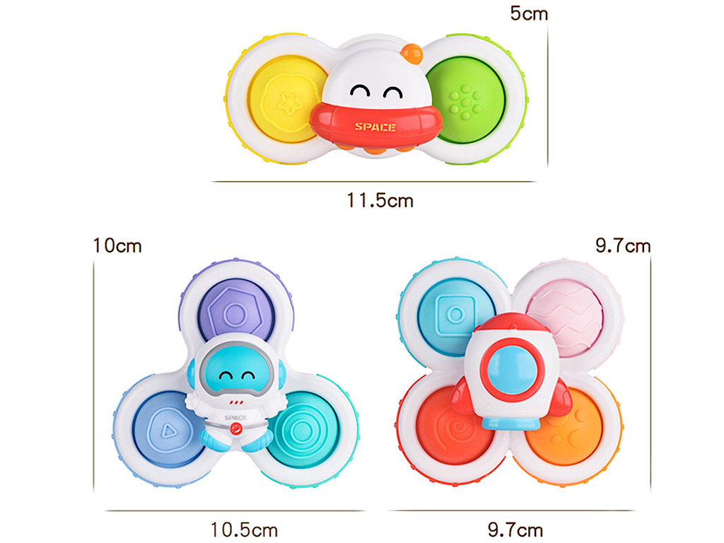 اسپینر چسبان 3 عددی طرح سفینه فضایی اسباب بازی ind baby