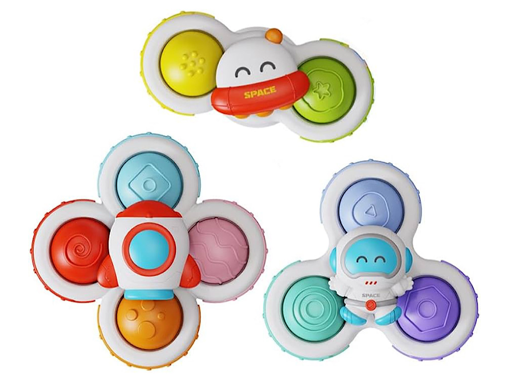 اسپینر چسبان 3 عددی طرح سفینه فضایی اسباب بازی ind baby
