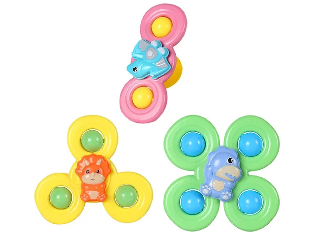 اسپینر جغجغه ای چسبان 3 عددی اسباب بازی طرح دایناسور