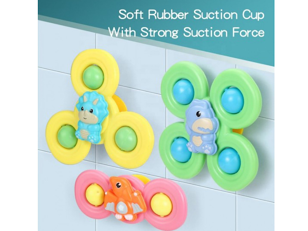 اسپینر جغجغه ای چسبان 3 عددی اسباب بازی طرح دایناسور