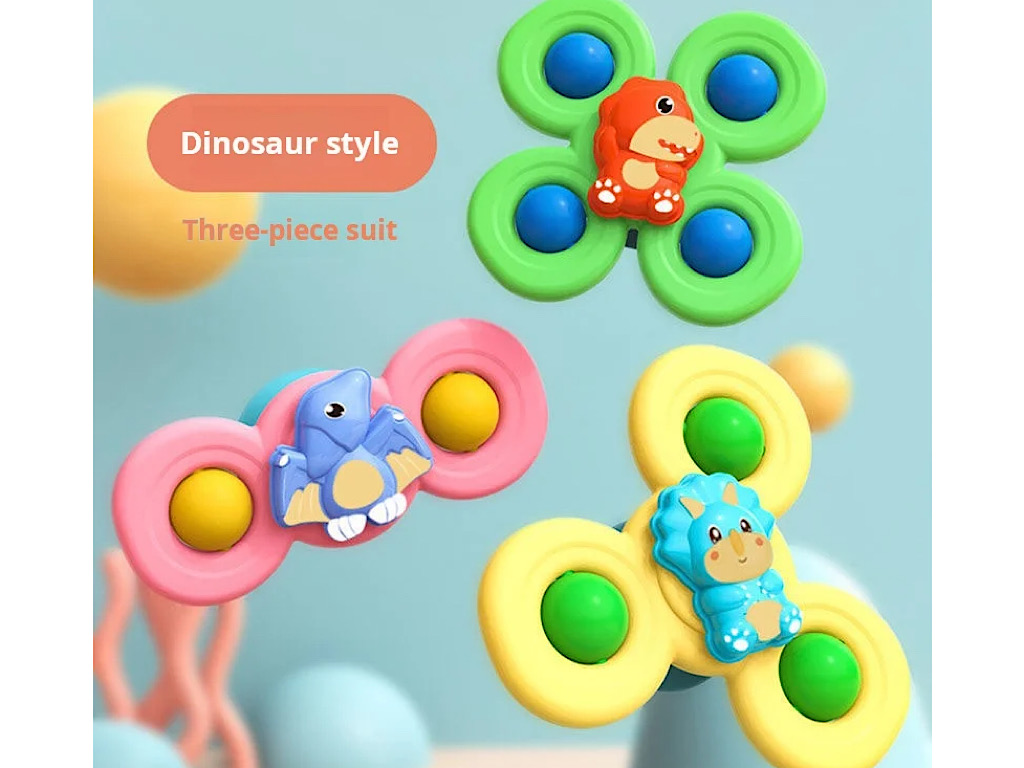 اسپینر جغجغه ای چسبان 3 عددی اسباب بازی طرح دایناسور