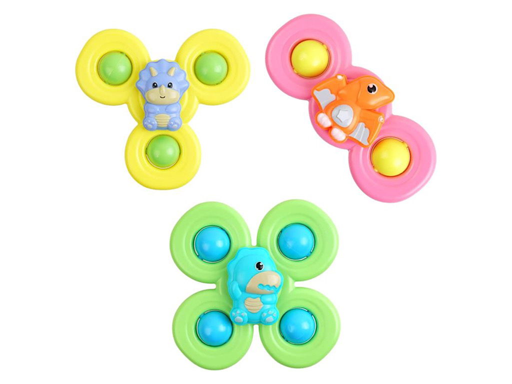 اسپینر جغجغه ای چسبان 3 عددی اسباب بازی طرح دایناسور