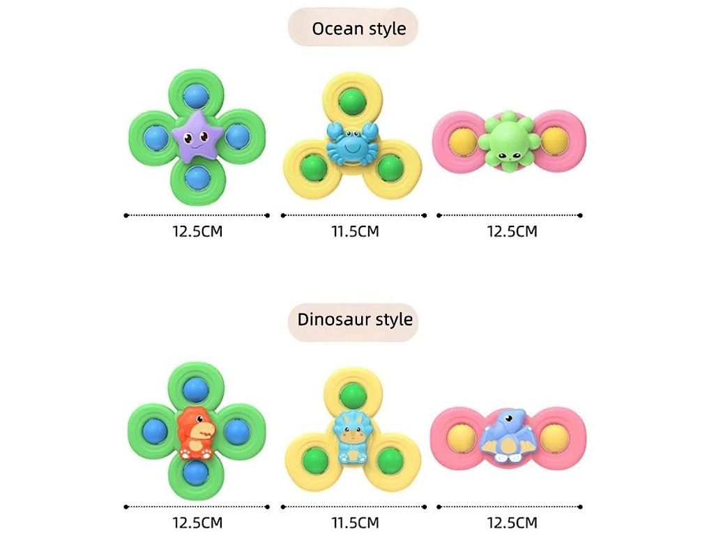 اسپینر جغجغه ای چسبان 3 عددی اسباب بازی طرح دایناسور