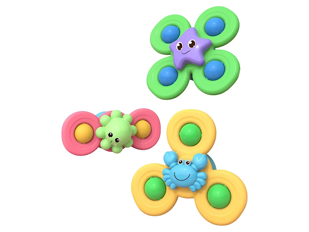 اسپینر جغجغه ای چسبان 3 عددی اسباب بازی طرح دایناسور