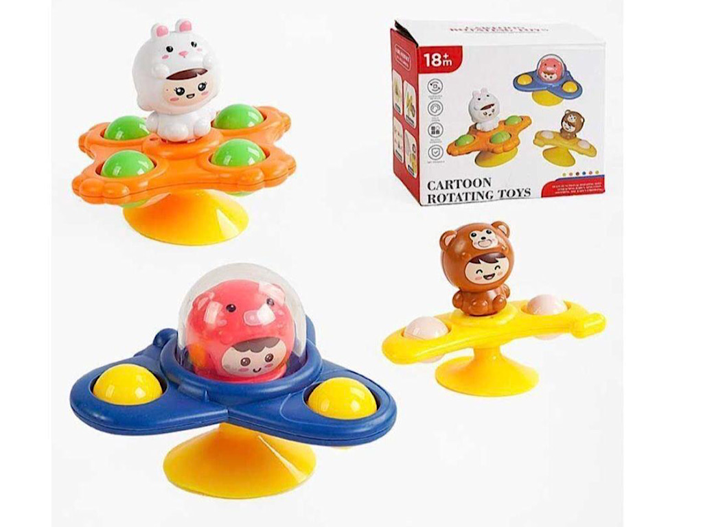 اسپینر چسبان جغجغه ای 3 عددی اسباب بازی طرح آدمک