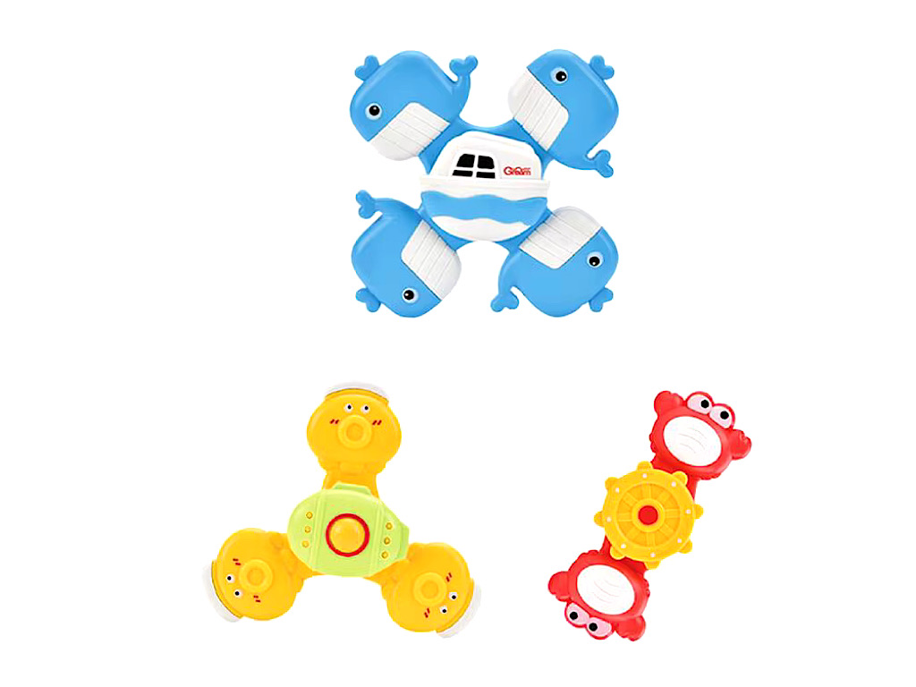 اسپینر چسبان 3 عددی اسباب بازی حیوانات و دریایی Rotary Toy