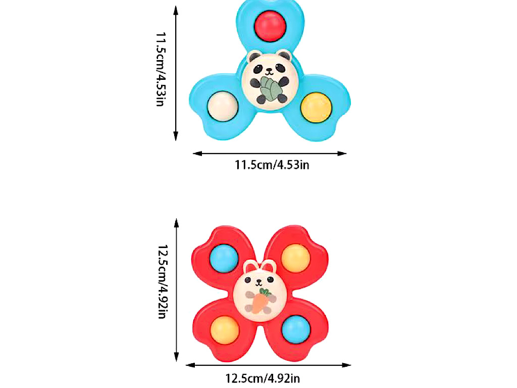 اسپینر چسبان 3 عددی اسباب بازی حیوانات و دریایی Rotary Toy