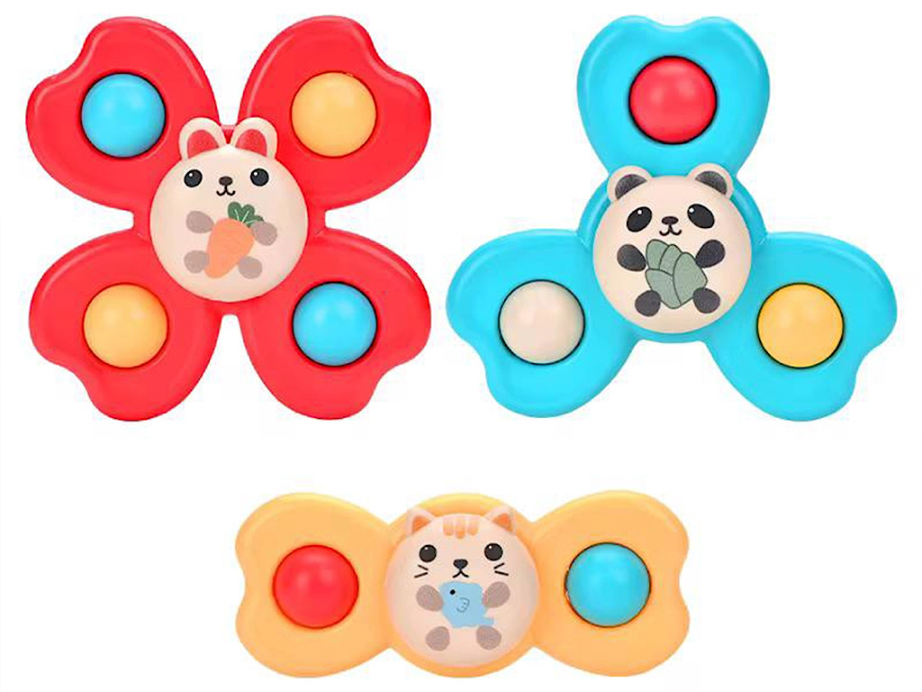 اسپینر چسبان 3 عددی اسباب بازی حیوانات و دریایی Rotary Toy