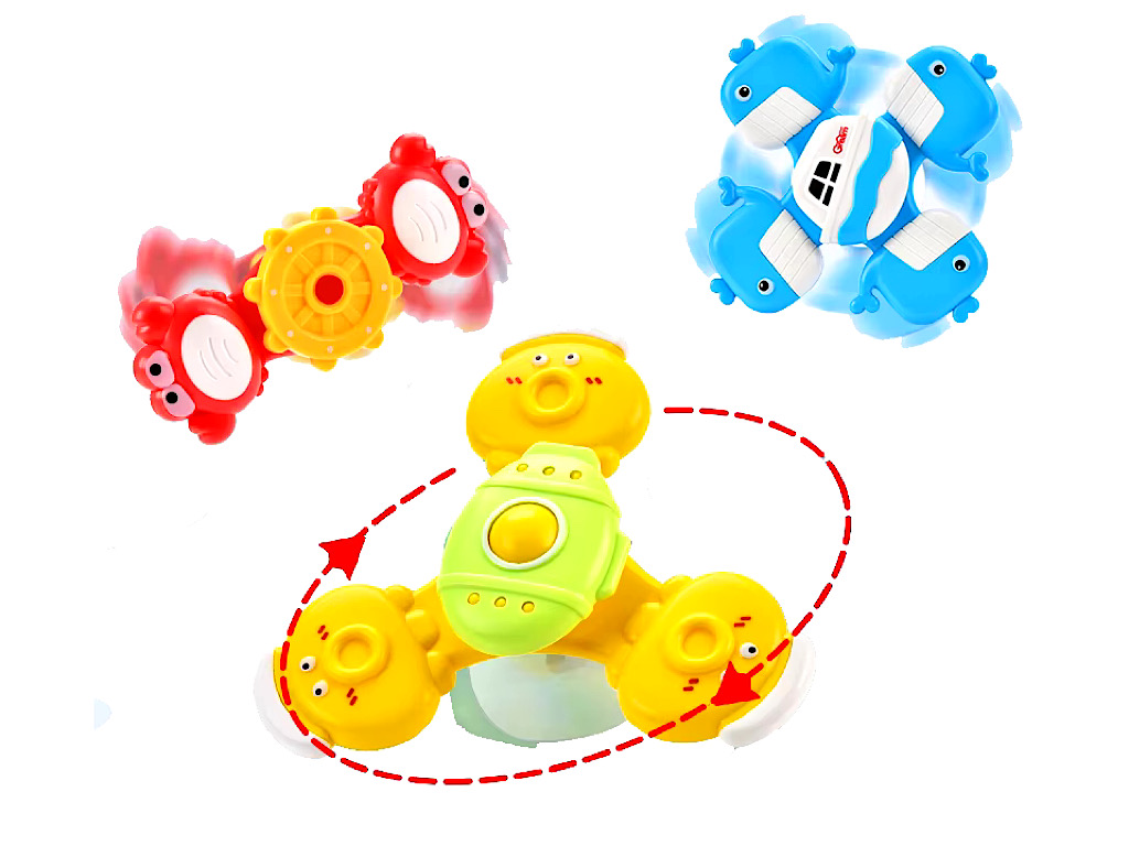 اسپینر چسبان 3 عددی اسباب بازی حیوانات و دریایی Rotary Toy