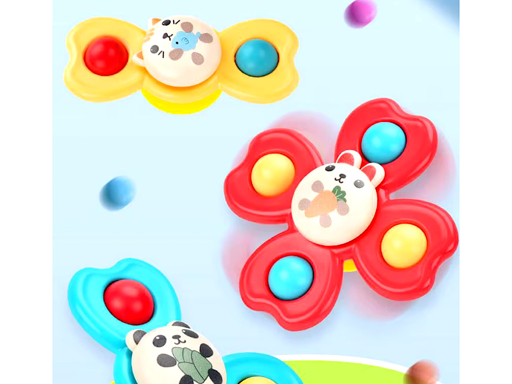 اسپینر چسبان 3 عددی اسباب بازی حیوانات و دریایی Rotary Toy