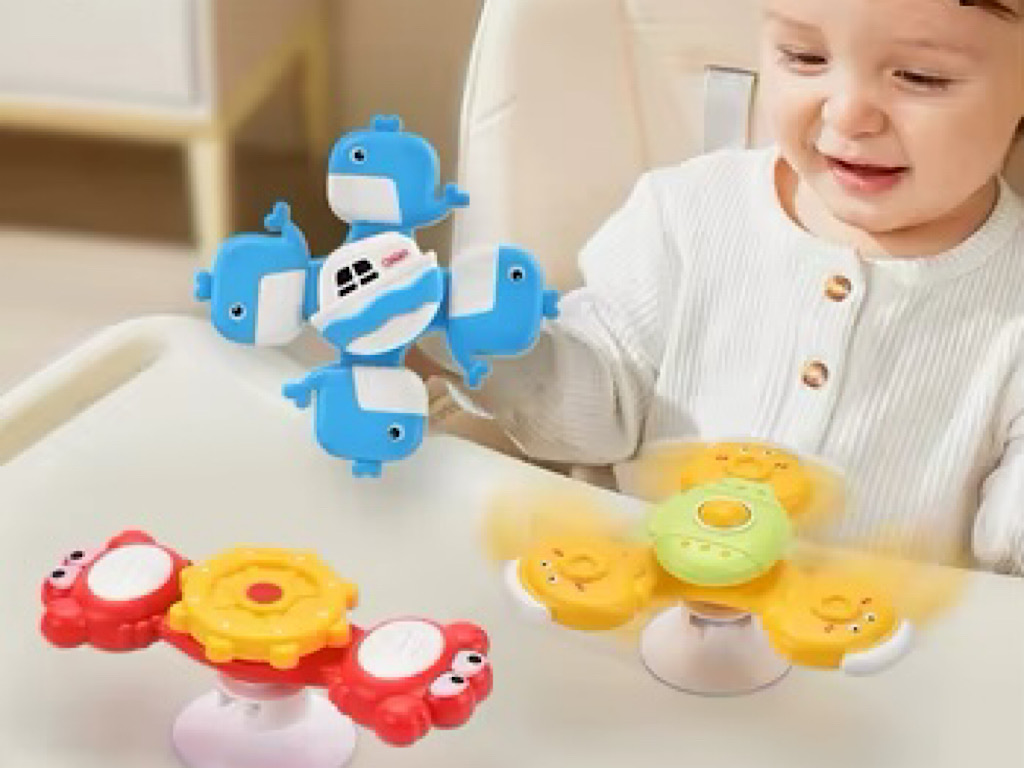 اسپینر چسبان 3 عددی اسباب بازی حیوانات و دریایی Rotary Toy