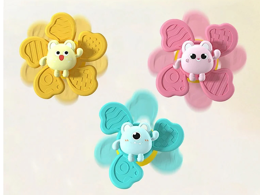 اسپینر چسبان جغجغه ای 3 عددی طرح گل