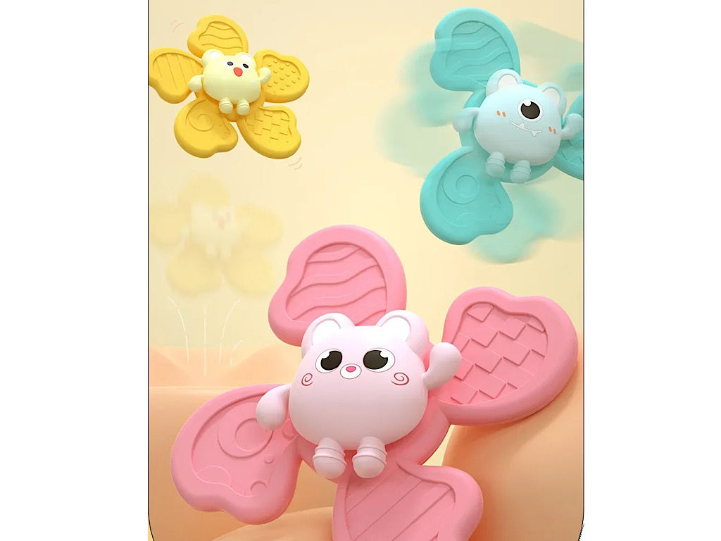 اسپینر چسبان جغجغه ای 3 عددی طرح گل