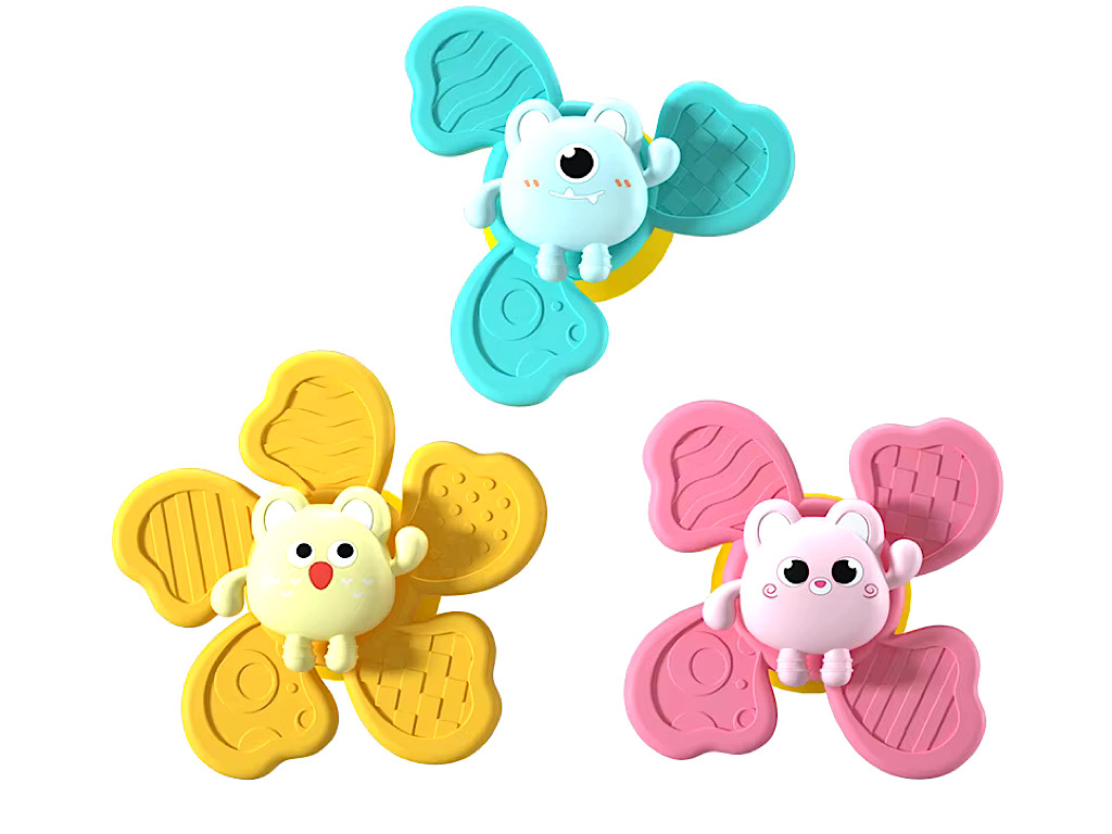 اسپینر چسبان جغجغه ای 3 عددی طرح گل