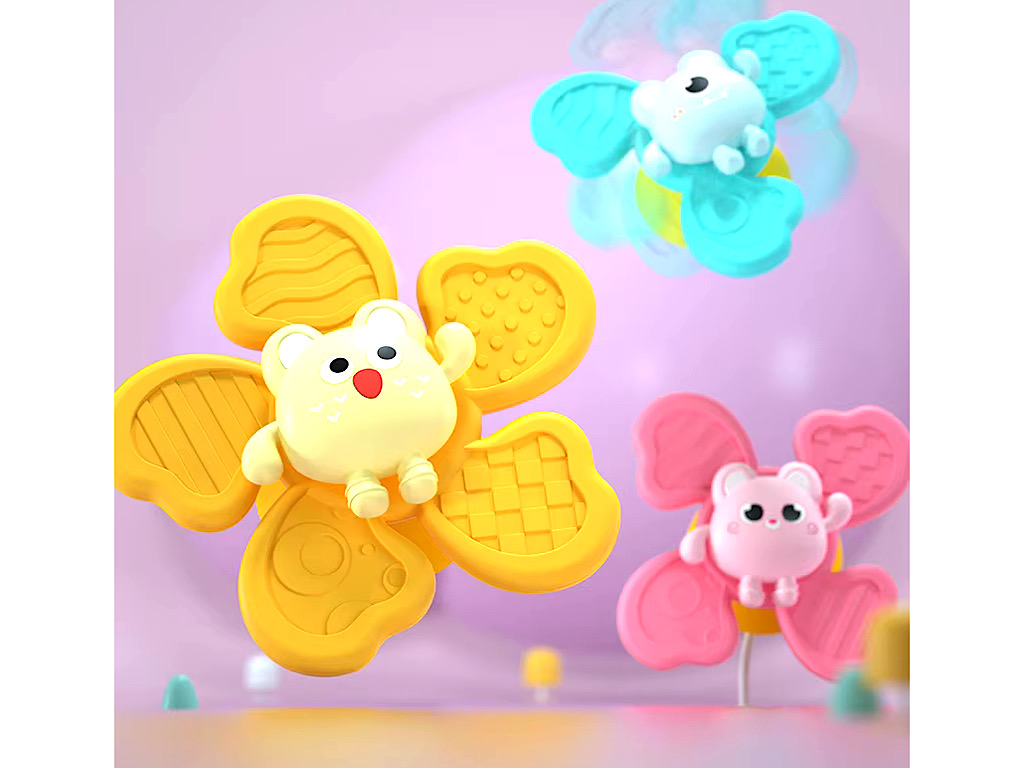 اسپینر چسبان جغجغه ای 3 عددی طرح گل