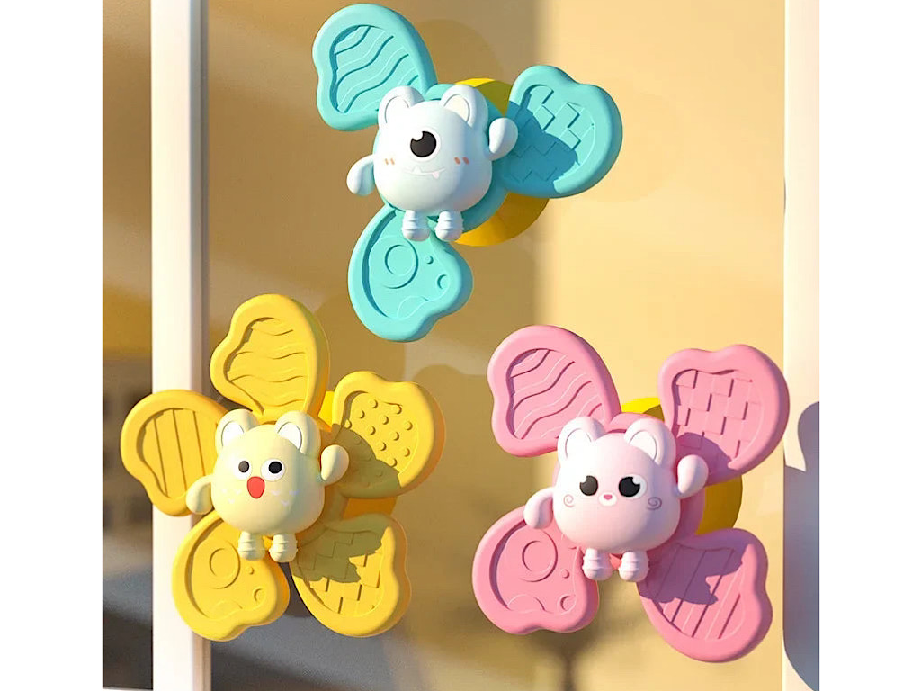 اسپینر چسبان جغجغه ای 3 عددی طرح گل