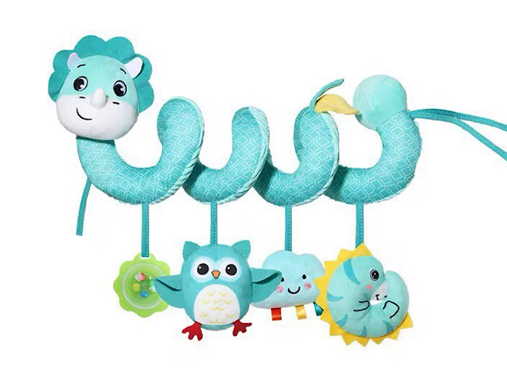 آویز تخت و کریر مارپیچی  و جغجغه ای عروسکی world