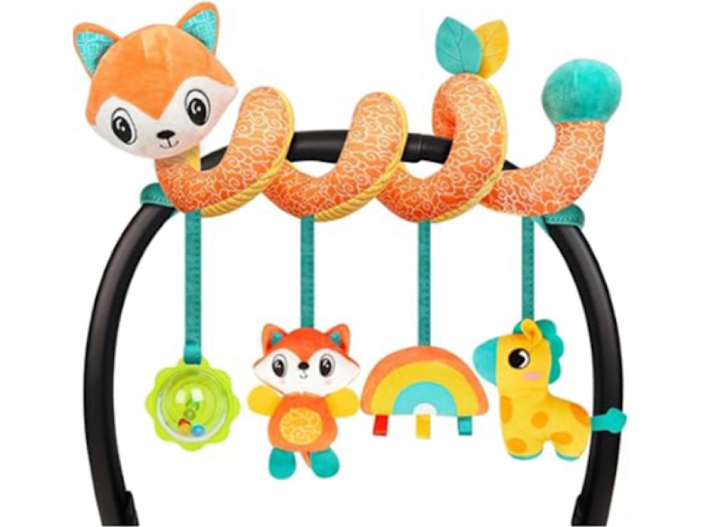 آویز تخت و کریر مارپیچی  و جغجغه ای عروسکی world