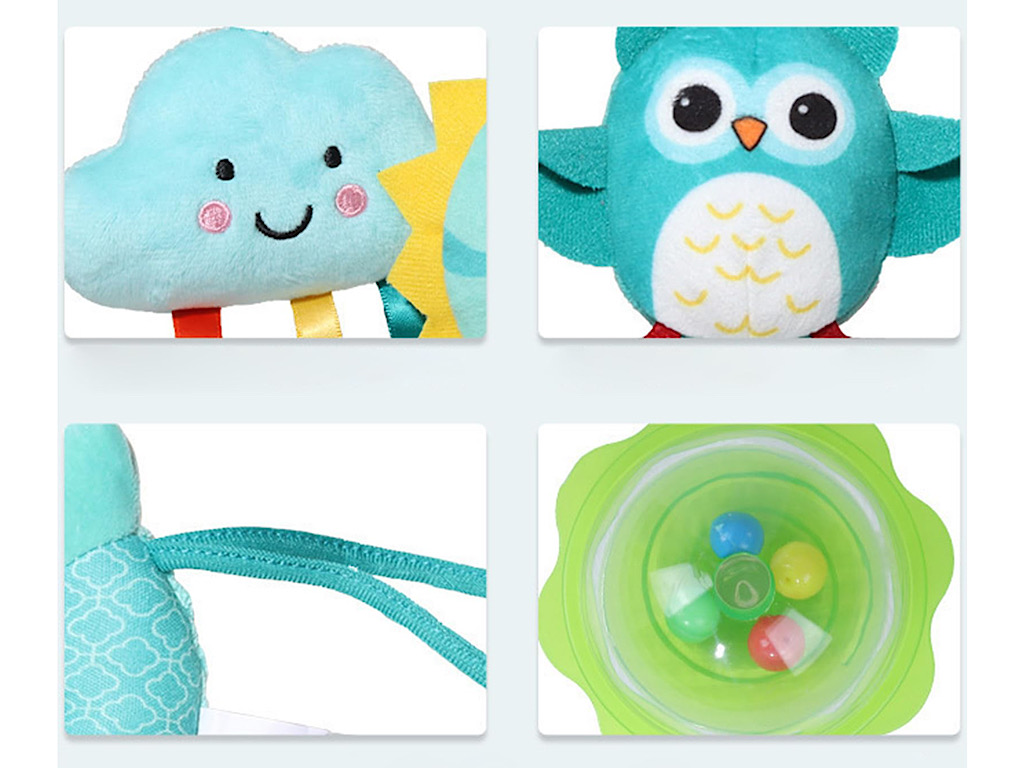 آویز تخت و کریر مارپیچی  و جغجغه ای عروسکی world