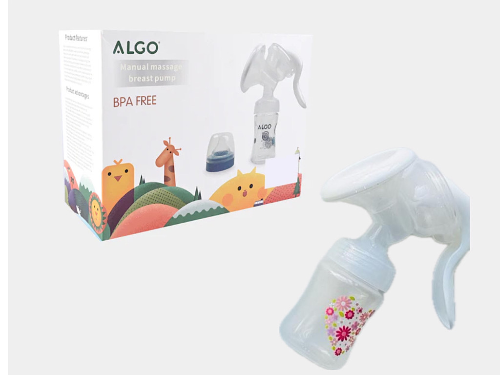 شیردوش پمپی دستی به همراه شیشه شیر حجم 180  ml آلگو  ALGO