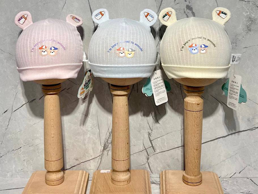 کلاه نخی نوزادی گوشدار با طرح تدی سایز 0-3 ماه  Dudula