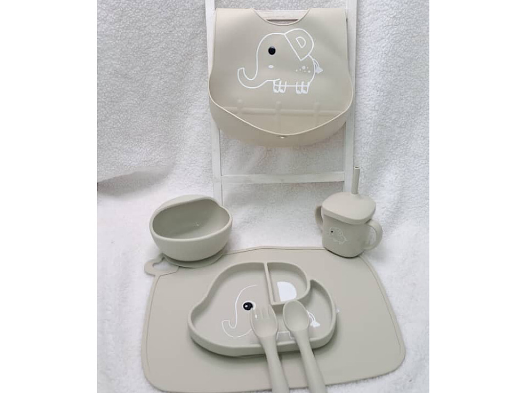 ست ظرف غذا سیلیکونی 9 تکه طرح فیل