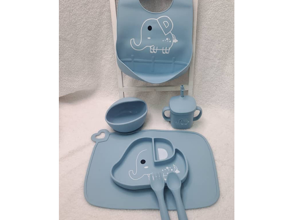 ست ظرف غذا سیلیکونی 9 تکه طرح فیل