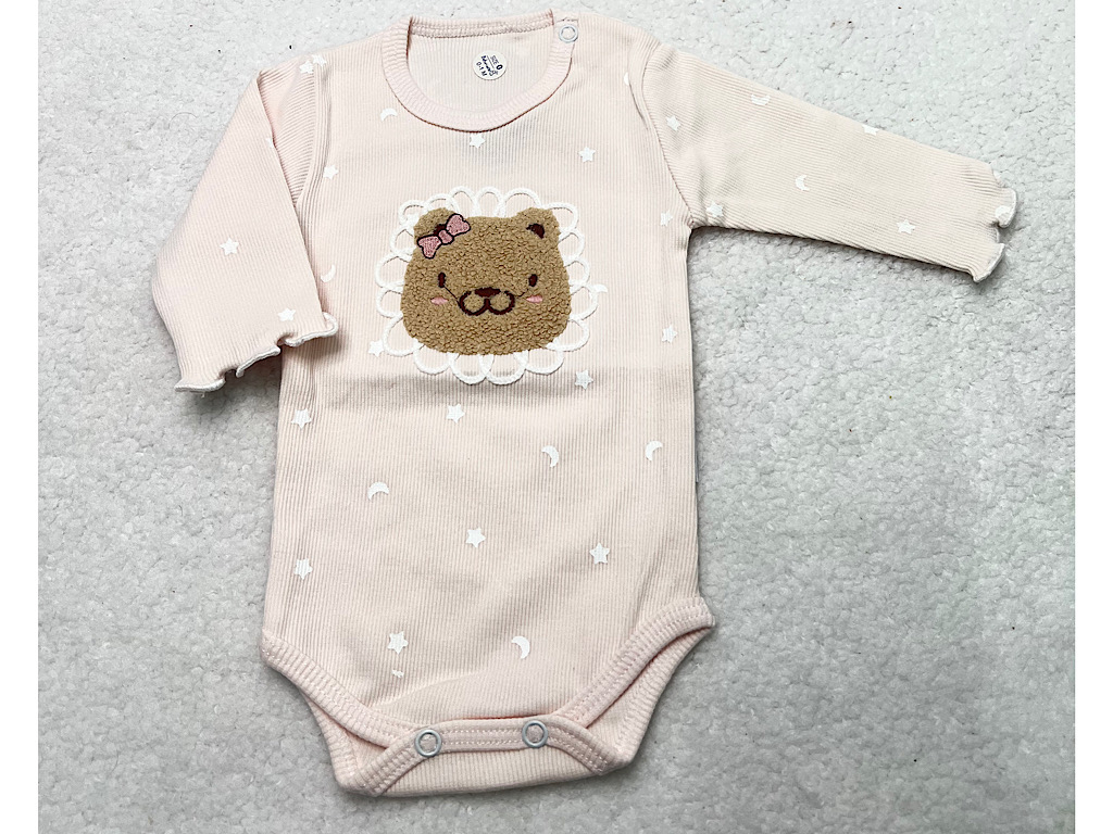 بادی آستین بلند نوزادی دخترانه طرح هیوا به آوران behavaran