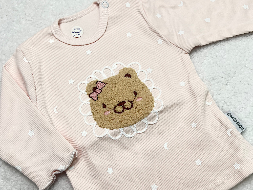 بلوز آستین بلند نوزادی دخترانه طرح هیوا به آوران behavaran