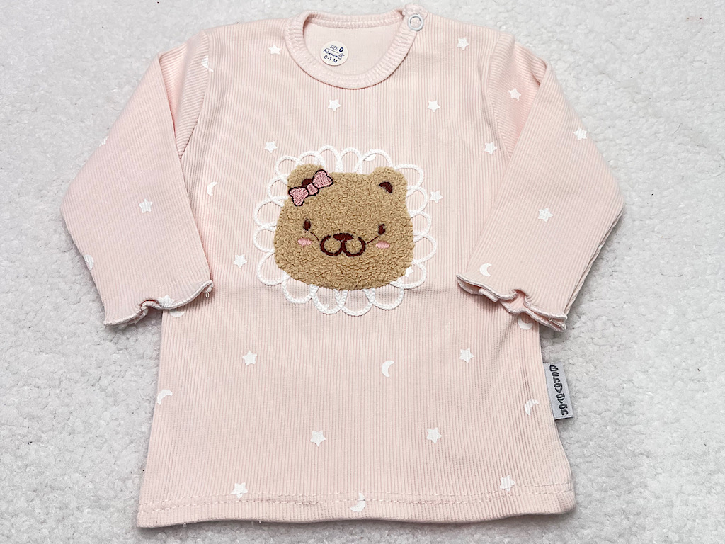 بلوز آستین بلند نوزادی دخترانه طرح هیوا به آوران behavaran