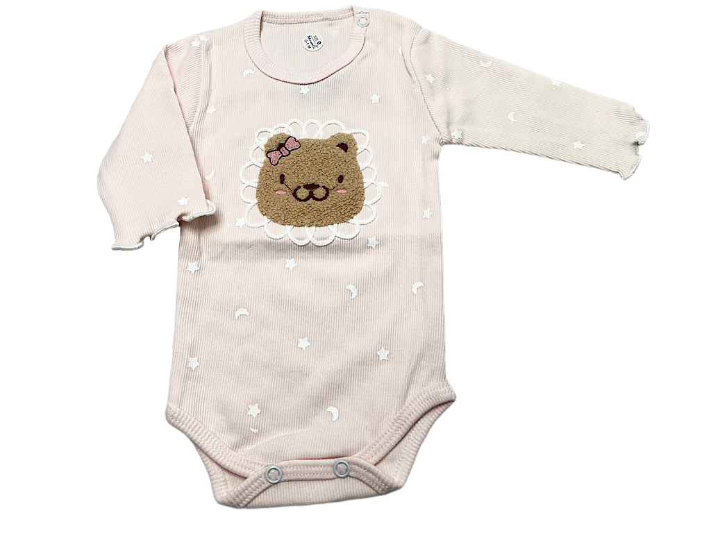 بادی آستین بلند نوزادی دخترانه طرح هیوا به آوران behavaran