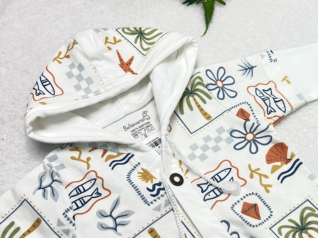 سرهمی کلاهدار نوزادی طرح هاوایی به آوران Behavaran