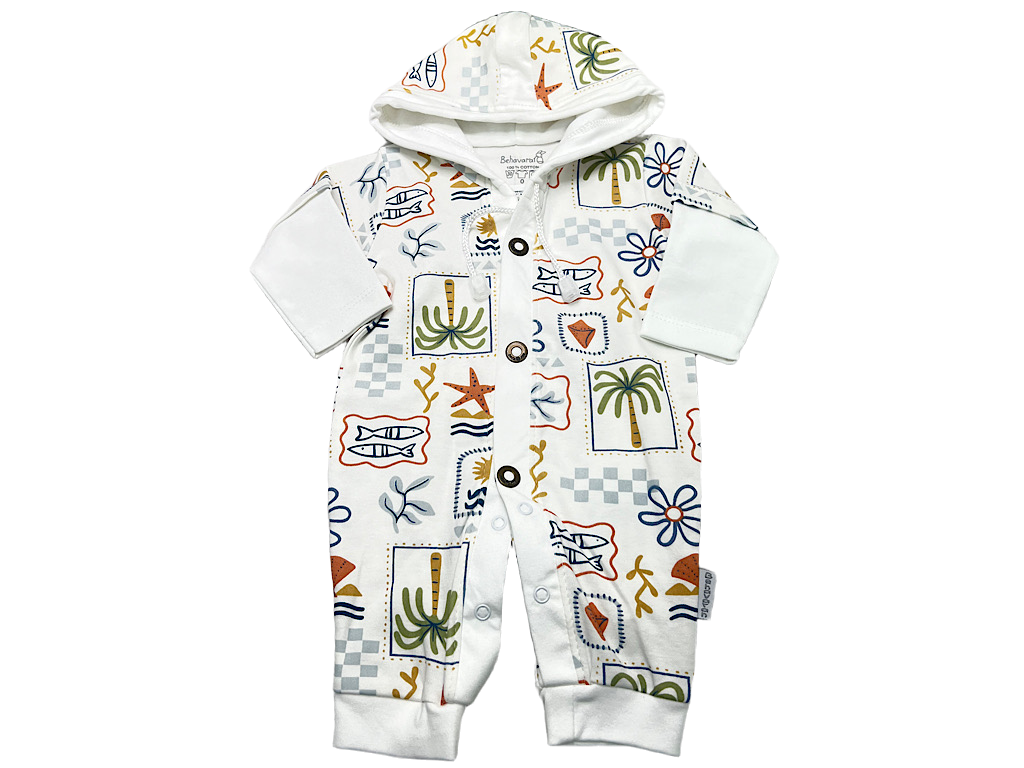 سرهمی کلاهدار نوزادی طرح هاوایی به آوران Behavaran