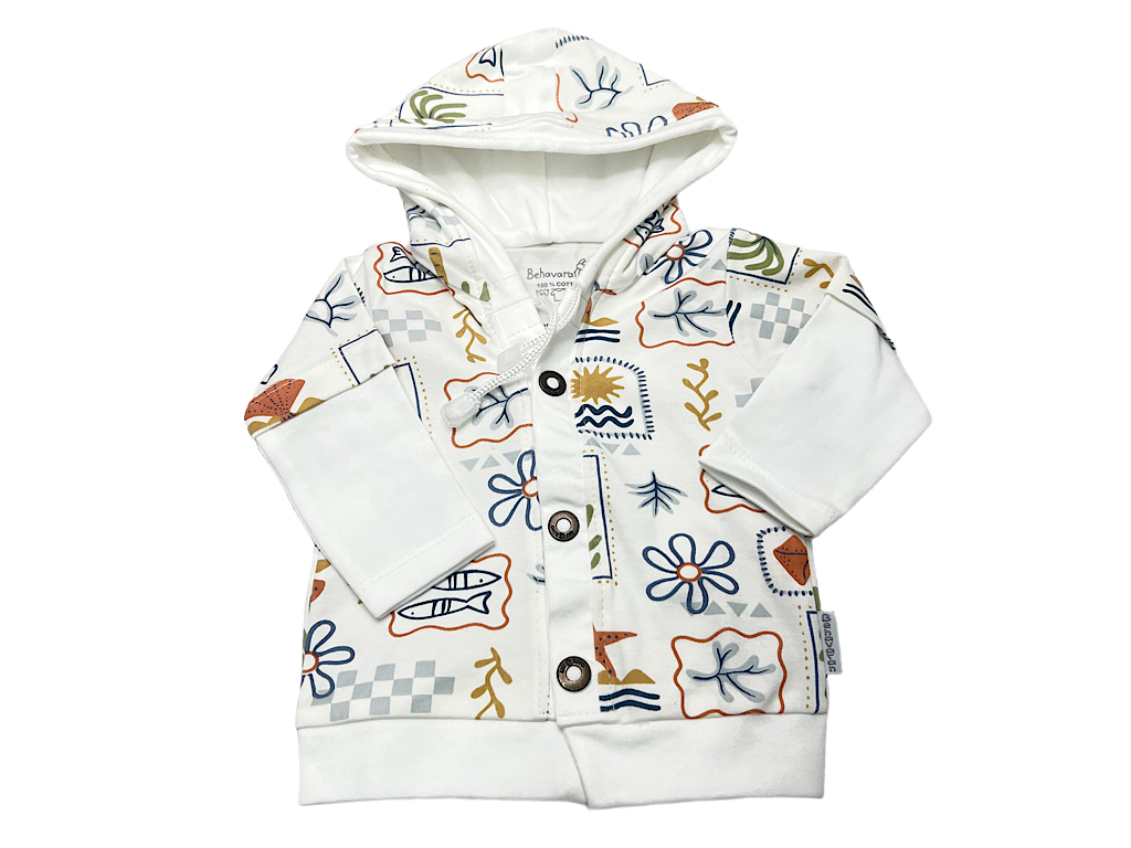 سوییشرت کلاهدار نوزادی طرح هاوایی به آوران behavaran