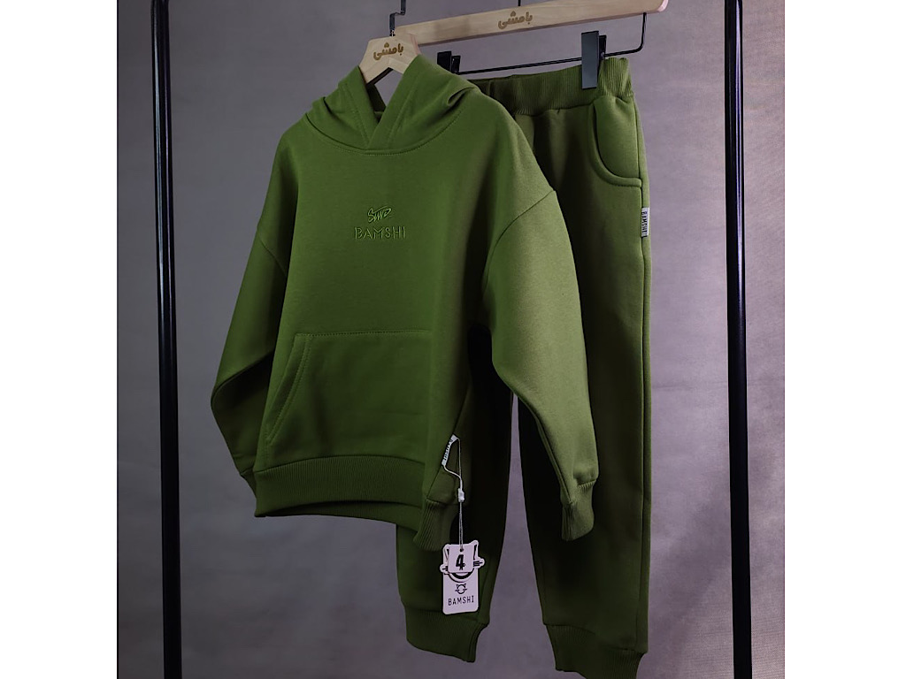 ست هودی و شلوار دورس 3 نخ سایز 2 طرح سوباتان بامشی Bamshi