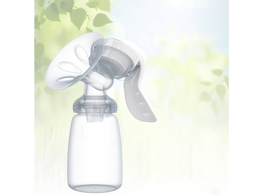 شیردوش دستی پمپی  همراه با شیشه شیر 150 میلی لیتری