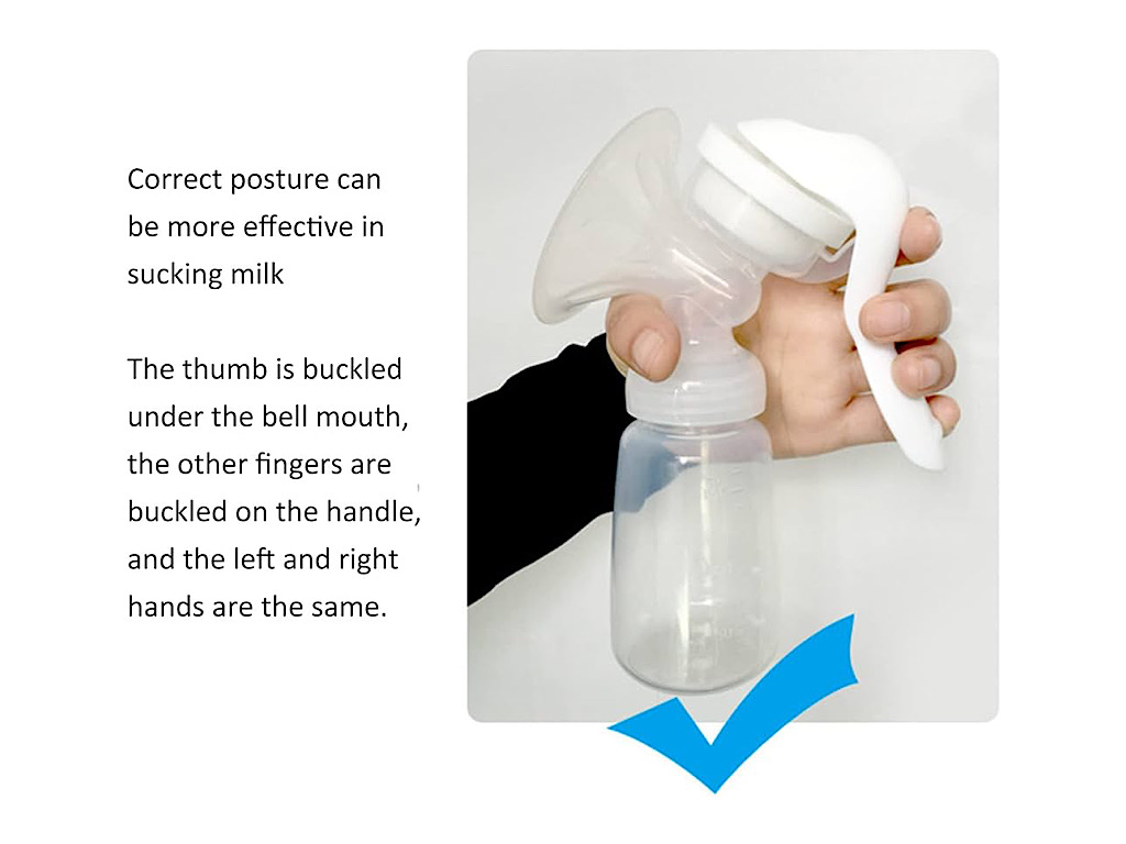 شیردوش دستی پمپی  همراه با شیشه شیر 150 میلی لیتری