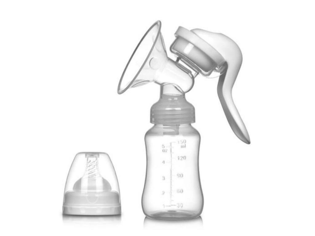 شیردوش دستی پمپی  همراه با شیشه شیر ضد نفخ 150 میلی لیتری دکتر کیسون