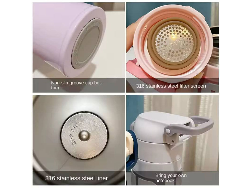 فلاسک استیل دوجداره با حجم 500 میلی لیتر مدل اسنوپی