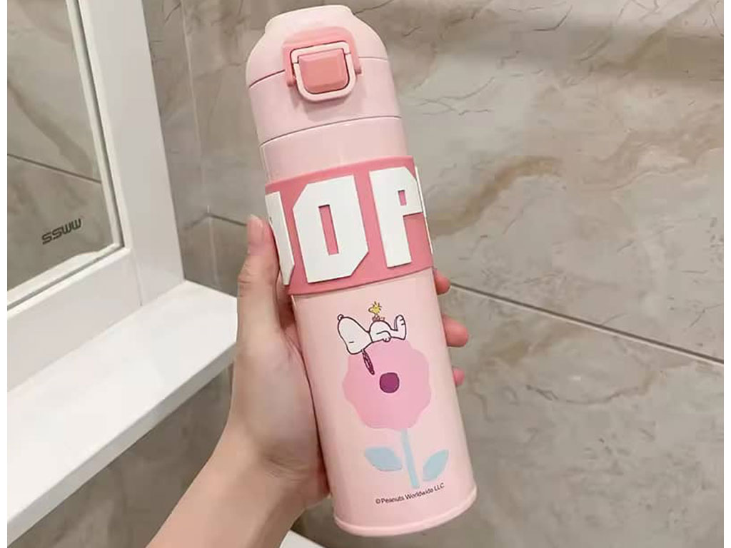 فلاسک استیل دوجداره با حجم 500 میلی لیتر مدل اسنوپی