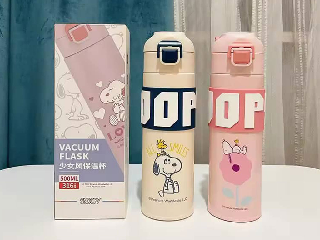 فلاسک استیل دوجداره با حجم 500 میلی لیتر مدل اسنوپی