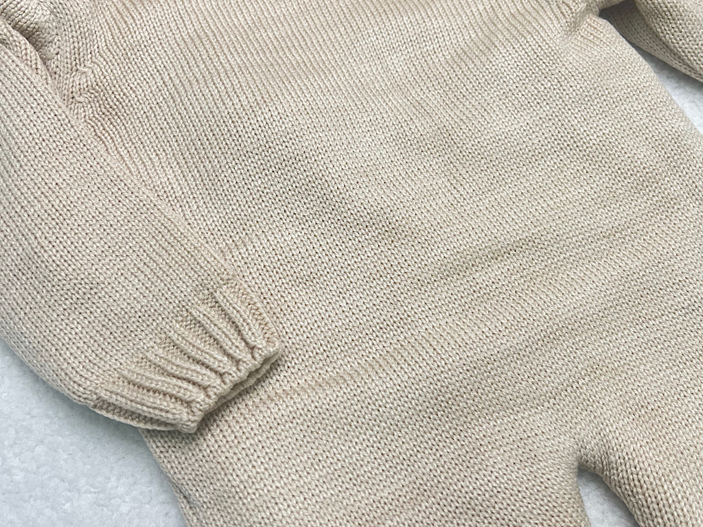 سرهمی بافت توکرکی نوزادی با کلاه خزدار نسکافه ای روشن Aldiana